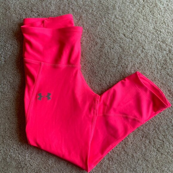 Under Armour Women's Athletic Capri Leggings, Neon Pink, size S NWT - Picture 3 of 8